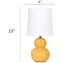 4_Simple Designs 12.5" Stacked Gourd Ceramic Tb Lp, Yellow, Wht Fabric Shade more views
