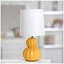 5_Simple Designs 12.5" Stacked Gourd Ceramic Tb Lp, Yellow, Wht Fabric Shade more views