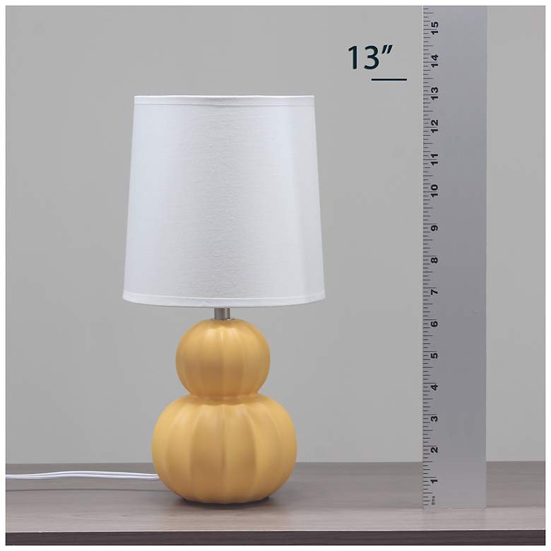 Image 7 Simple Designs 12.5" Stacked Gourd Ceramic Tb Lp, Yellow, Wht Fabric Shade more views
