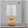 7_Simple Designs 12.5" Stacked Gourd Ceramic Tb Lp, Yellow, Wht Fabric Shade more views
