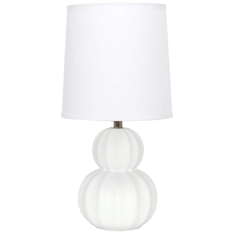 Image 2 Simple Designs 12.5" Stacked Gourd Ceramic Tbl Lp, Off White, WHT Fbc Shade