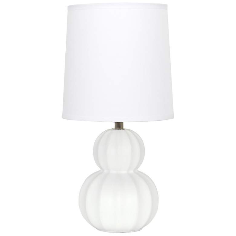 Image 3 Simple Designs 12.5" Stacked Gourd Ceramic Tbl Lp, Off White, WHT Fbc Shade more views