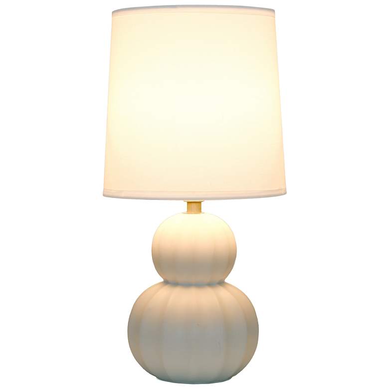 Image 4 Simple Designs 12.5" Stacked Gourd Ceramic Tbl Lp, Off White, WHT Fbc Shade more views