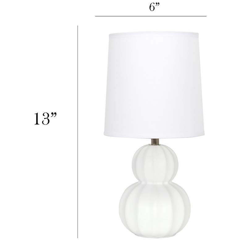 Image 5 Simple Designs 12.5" Stacked Gourd Ceramic Tbl Lp, Off White, WHT Fbc Shade more views