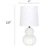 5_Simple Designs 12.5" Stacked Gourd Ceramic Tbl Lp, Off White, WHT Fbc Shade more views