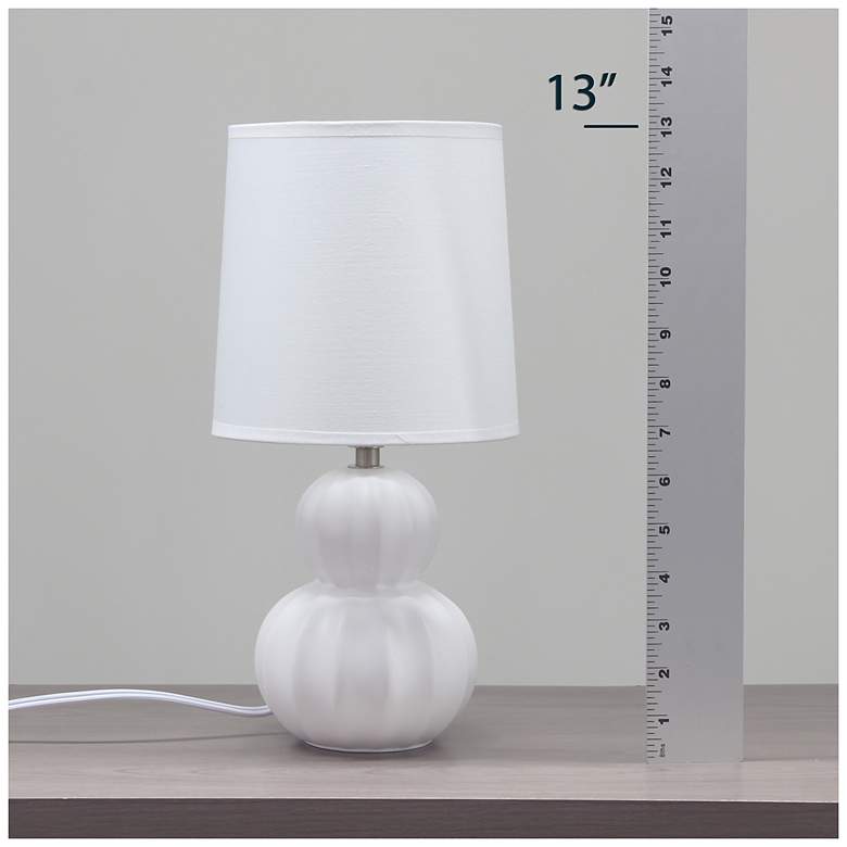 Image 7 Simple Designs 12.5" Stacked Gourd Ceramic Tbl Lp, Off White, WHT Fbc Shade more views