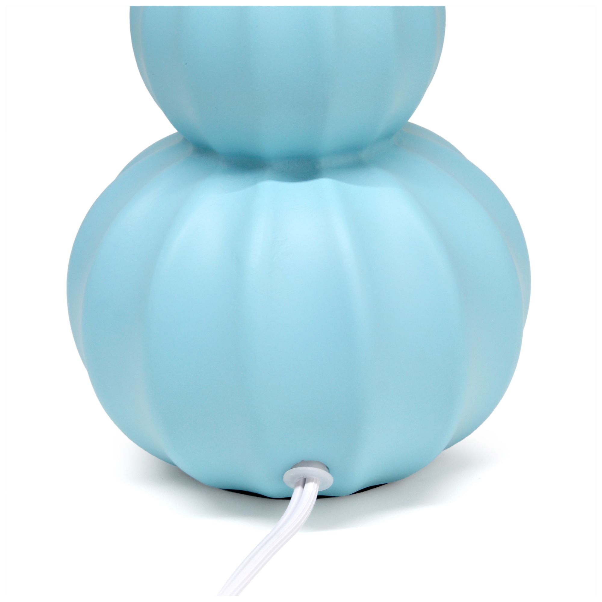 Simple Designs 12.5" Stacked Gourd CRMC Tb Lp, Baby Blue, White Fbc Shade