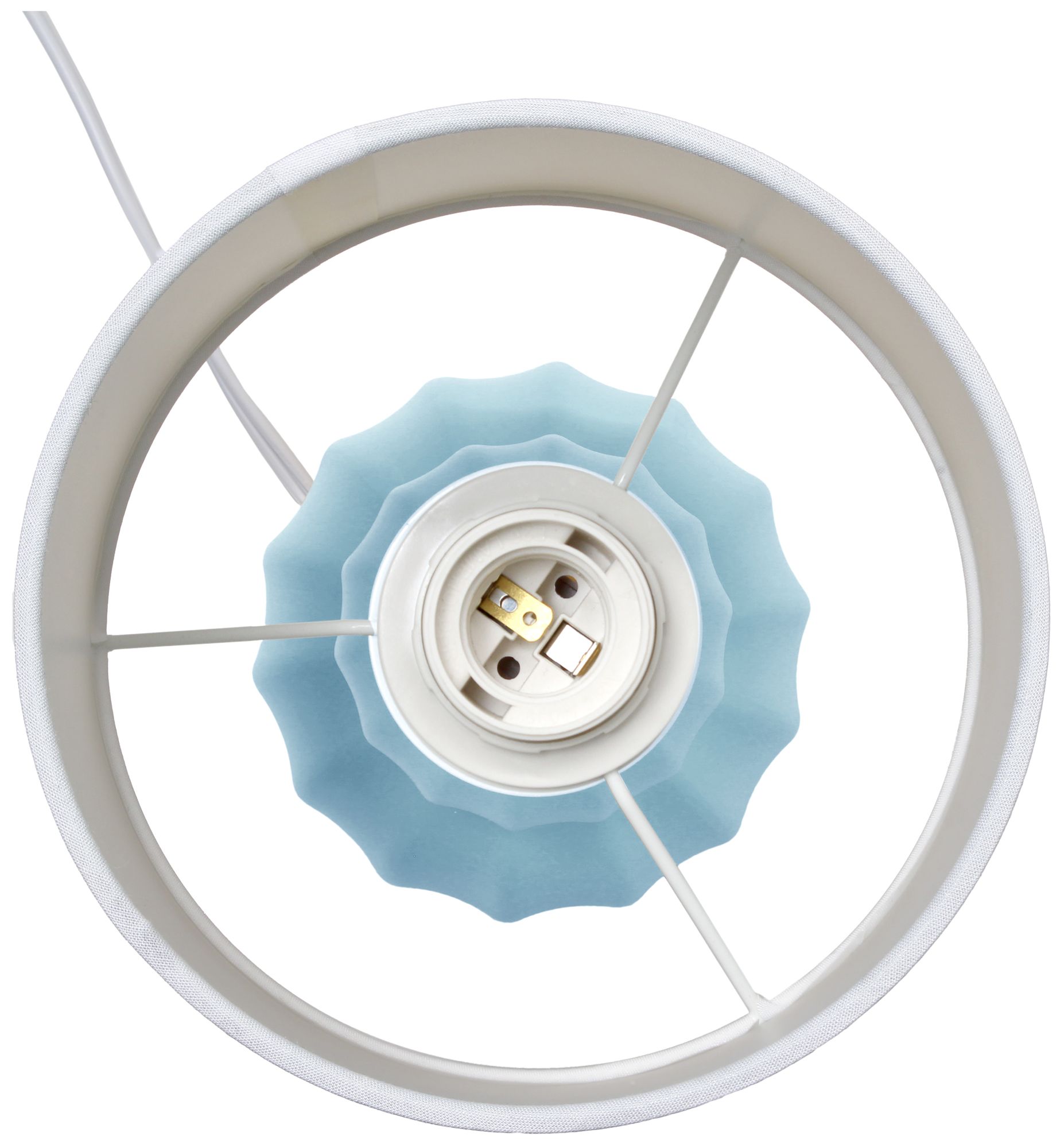 Simple Designs 12.5" Stacked Gourd CRMC Tb Lp, Baby Blue, White Fbc Shade