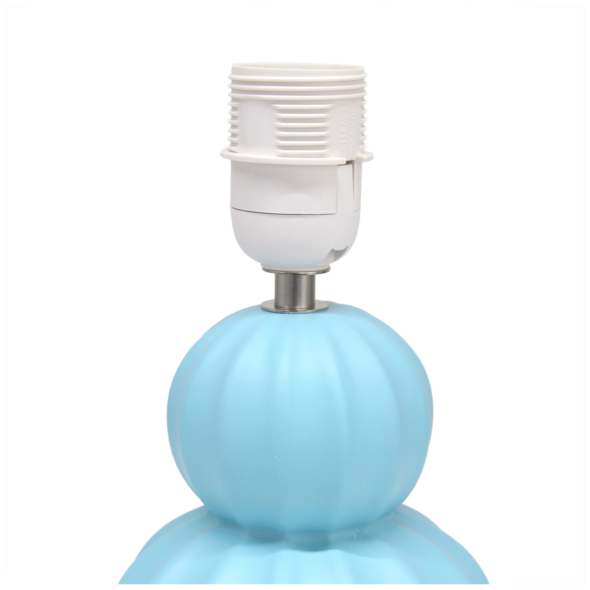 Simple Designs 12.5" Stacked Gourd CRMC Tb Lp, Baby Blue, White Fbc Shade