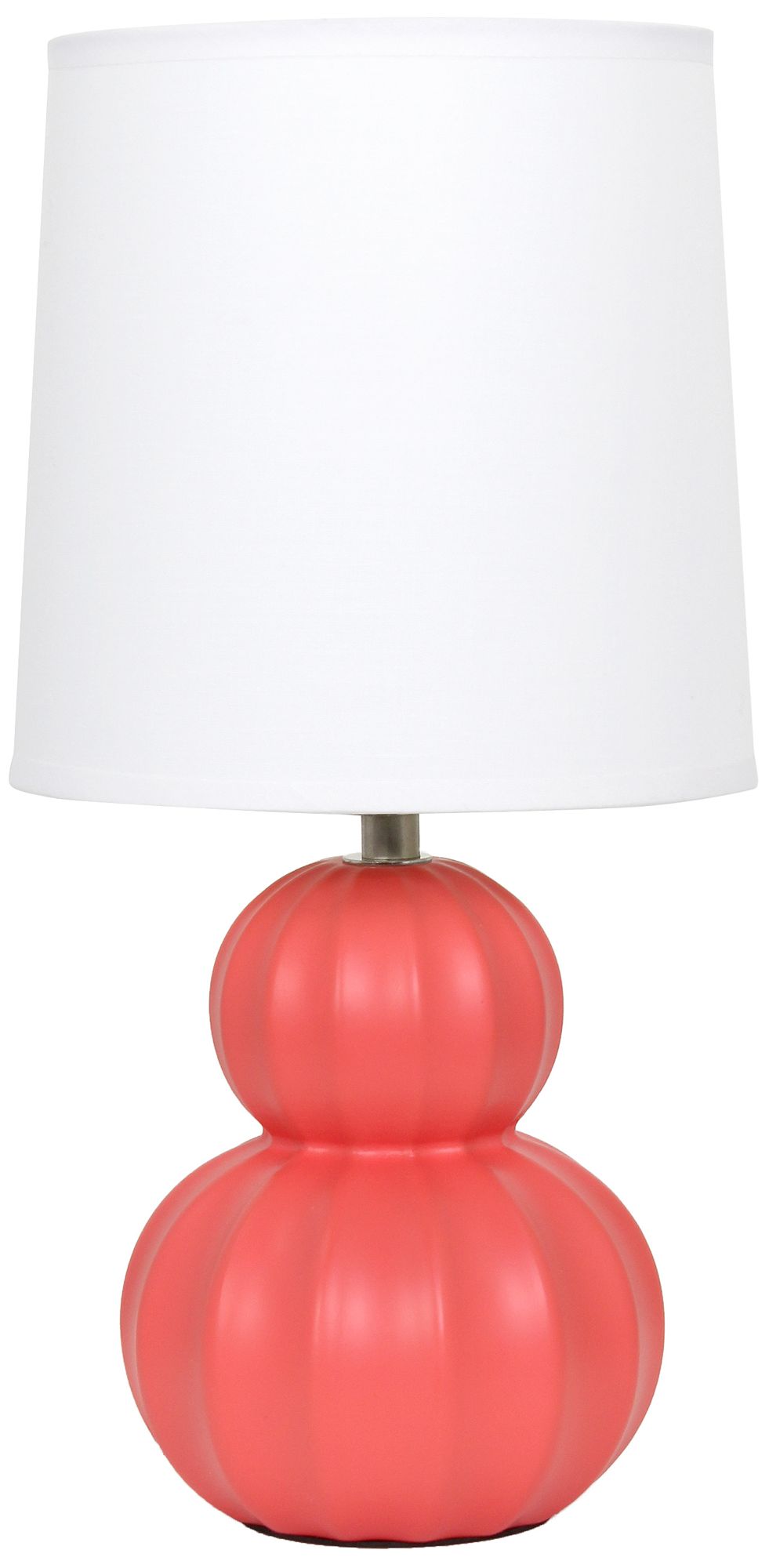 Image 2 Simple Designs 12.5" Stacked Gourd CRMC Tb Lp, Orange, White Fabric Shade