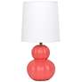 2_Simple Designs 12.5" Stacked Gourd CRMC Tb Lp, Orange, White Fabric Shade