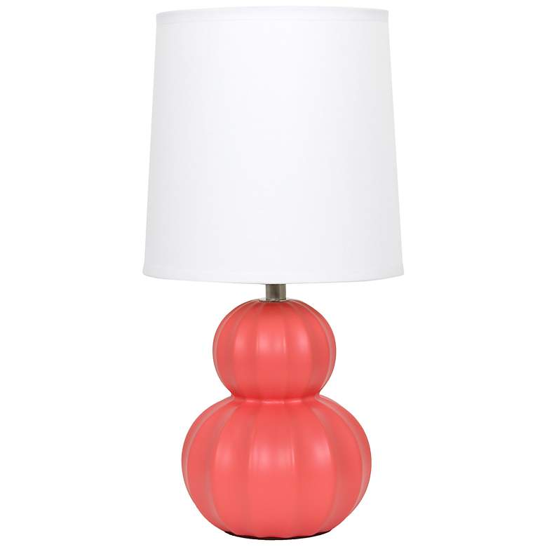 Image 3 Simple Designs 12.5" Stacked Gourd CRMC Tb Lp, Orange, White Fabric Shade more views