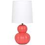 3_Simple Designs 12.5" Stacked Gourd CRMC Tb Lp, Orange, White Fabric Shade more views
