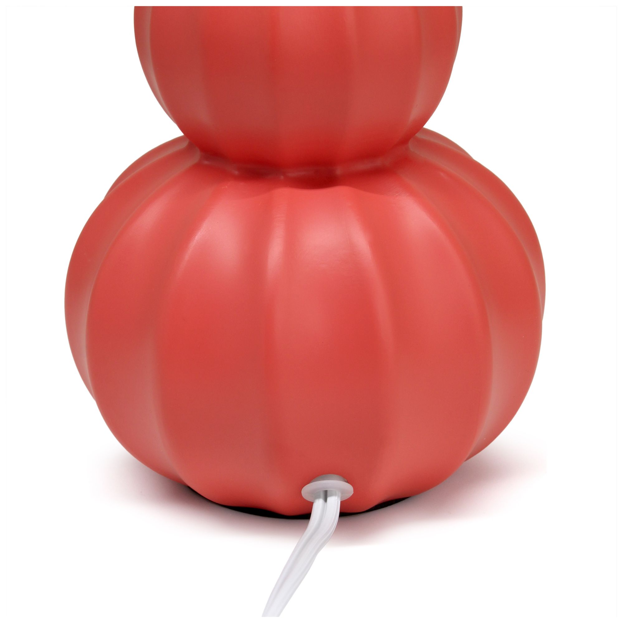 Simple Designs 12.5" Stacked Gourd CRMC Tb Lp, Orange, White Fabric Shade