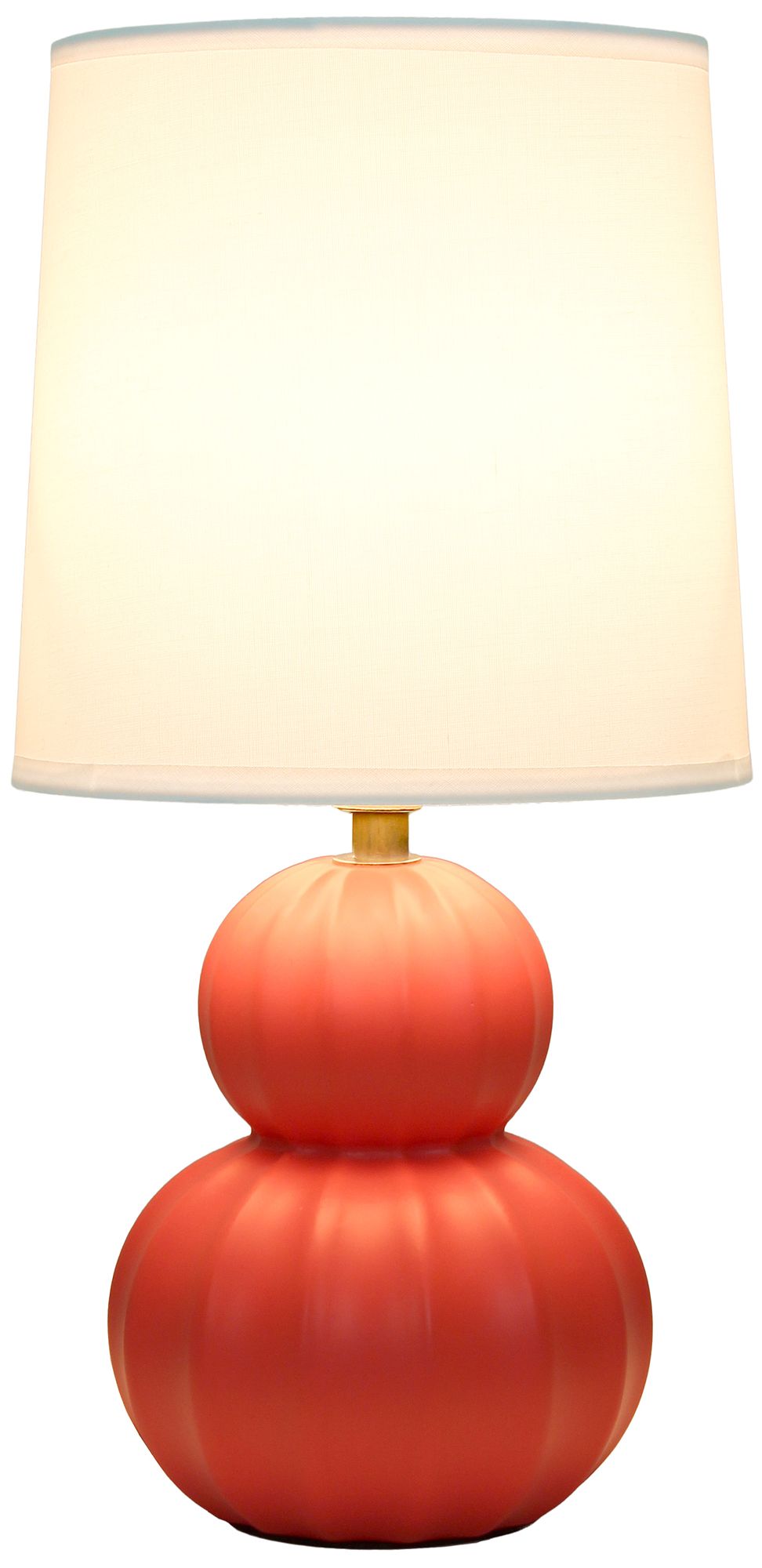 Image 4 Simple Designs 12.5" Stacked Gourd CRMC Tb Lp, Orange, White Fabric Shade more views