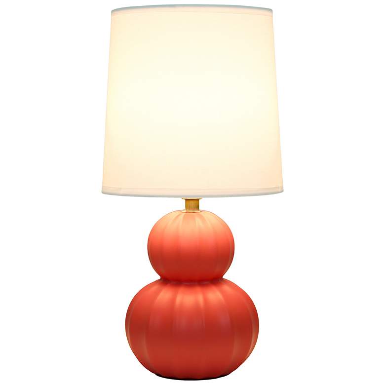 Image 4 Simple Designs 12.5" Stacked Gourd CRMC Tb Lp, Orange, White Fabric Shade more views