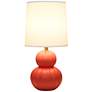 4_Simple Designs 12.5" Stacked Gourd CRMC Tb Lp, Orange, White Fabric Shade more views