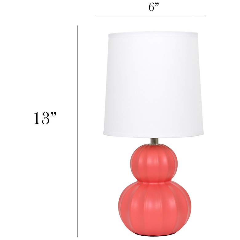 Image 5 Simple Designs 12.5" Stacked Gourd CRMC Tb Lp, Orange, White Fabric Shade more views