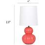 5_Simple Designs 12.5" Stacked Gourd CRMC Tb Lp, Orange, White Fabric Shade more views