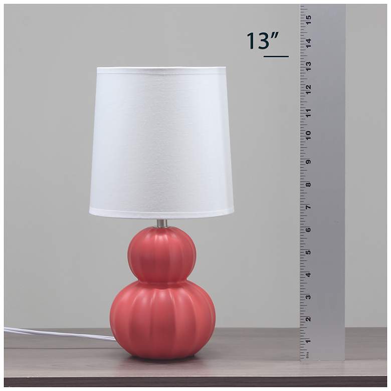 Image 7 Simple Designs 12.5" Stacked Gourd CRMC Tb Lp, Orange, White Fabric Shade more views
