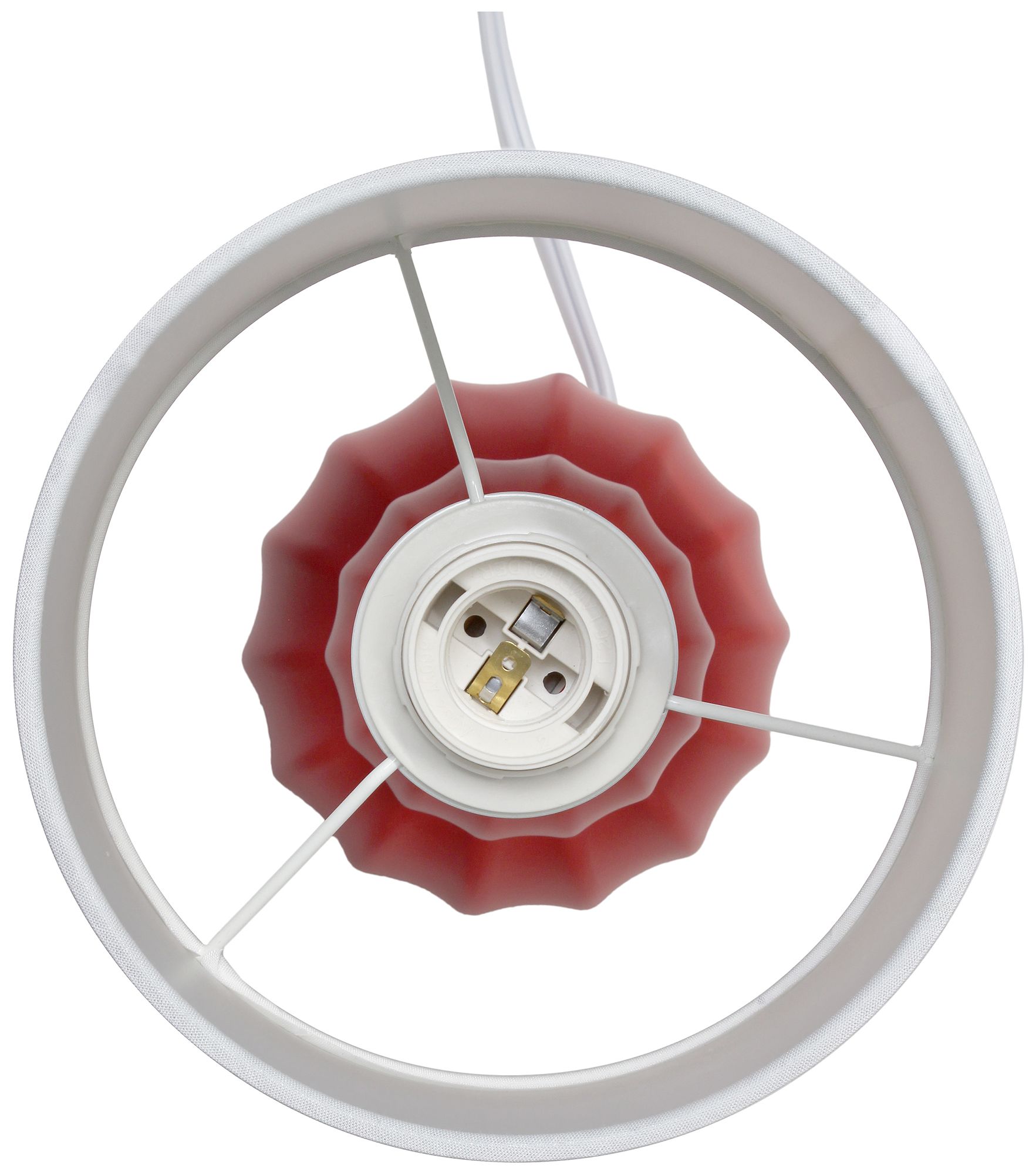 Simple Designs 12.5" Stacked Gourd CRMC Tb Lp, Orange, White Fabric Shade