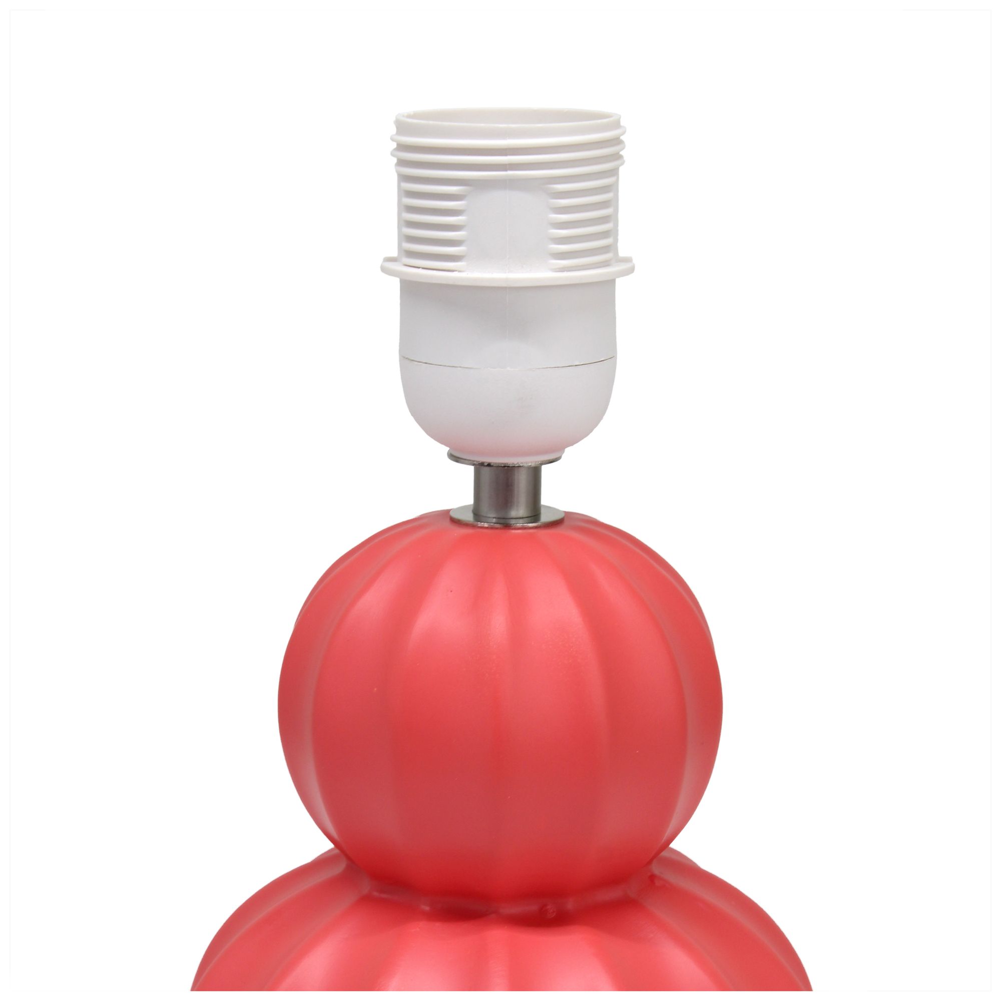 Simple Designs 12.5" Stacked Gourd CRMC Tb Lp, Orange, White Fabric Shade