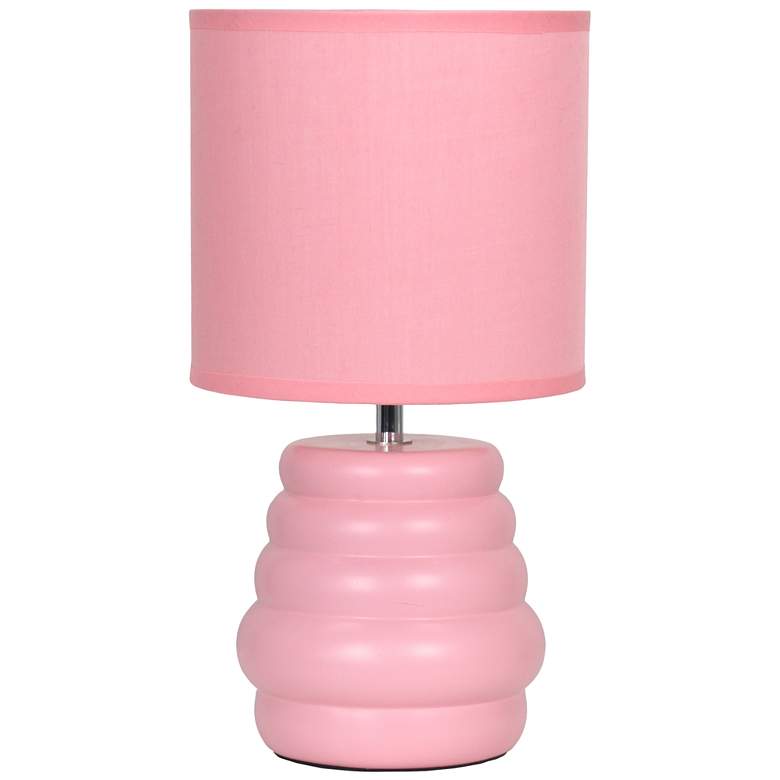 Image 2 Simple Designs 12.68" Chic Glow Stacked Ceramic Tb Lp, Mono Fbc Shade, Pink