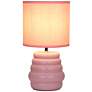 4_Simple Designs 12.68" Chic Glow Stacked Ceramic Tb Lp, Mono Fbc Shade, Pink more views