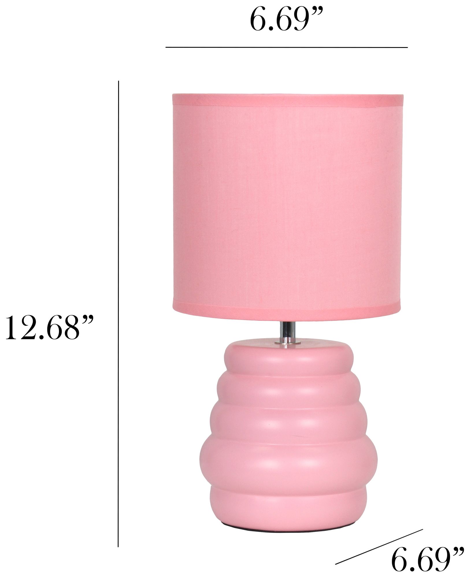 Simple Designs 12.68" Chic Glow Stacked Ceramic Tb Lp, Mono Fbc Shade, Pink