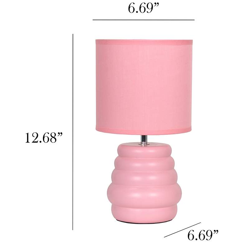 Image 5 Simple Designs 12.68" Chic Glow Stacked Ceramic Tb Lp, Mono Fbc Shade, Pink more views