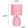 5_Simple Designs 12.68" Chic Glow Stacked Ceramic Tb Lp, Mono Fbc Shade, Pink more views
