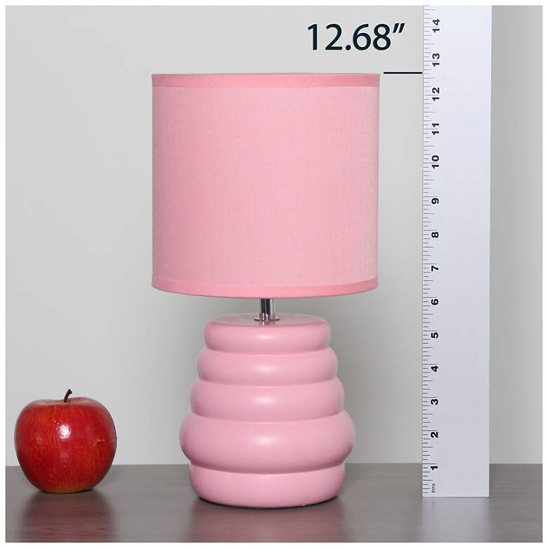 Image 7 Simple Designs 12.68" Chic Glow Stacked Ceramic Tb Lp, Mono Fbc Shade, Pink more views