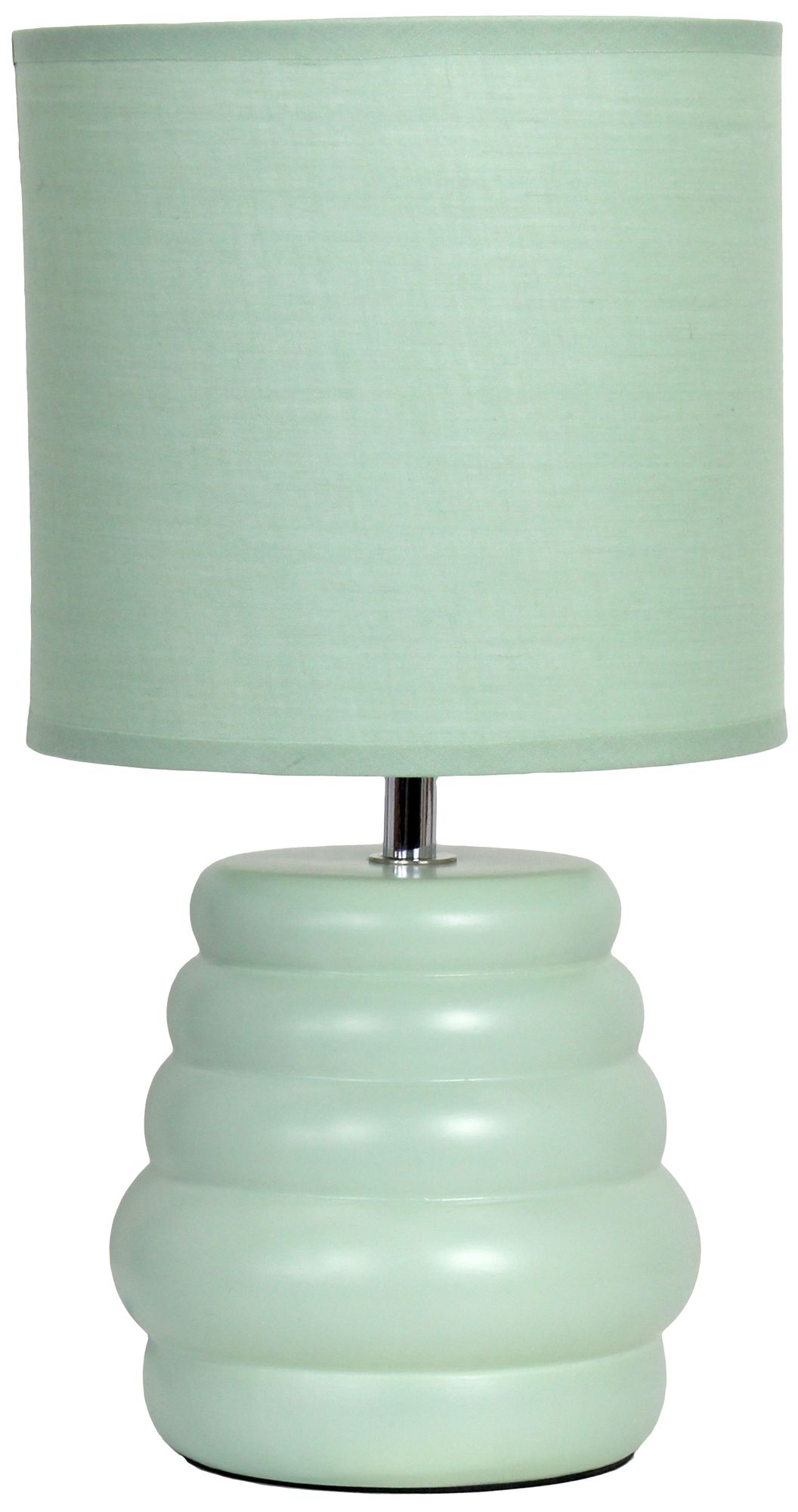 Simple Designs 12.68" Chic Glow Stacked Ceramic Tblmp, Mono Fbc Shd, LT GRN