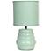Simple Designs 12.68" Chic Glow Stacked Ceramic Tblmp, Mono Fbc Shd, LT GRN