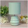1_Simple Designs 12.68" Chic Glow Stacked Ceramic Tblmp, Mono Fbc Shd, LT GRN