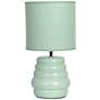 3_Simple Designs 12.68" Chic Glow Stacked Ceramic Tblmp, Mono Fbc Shd, LT GRN more views