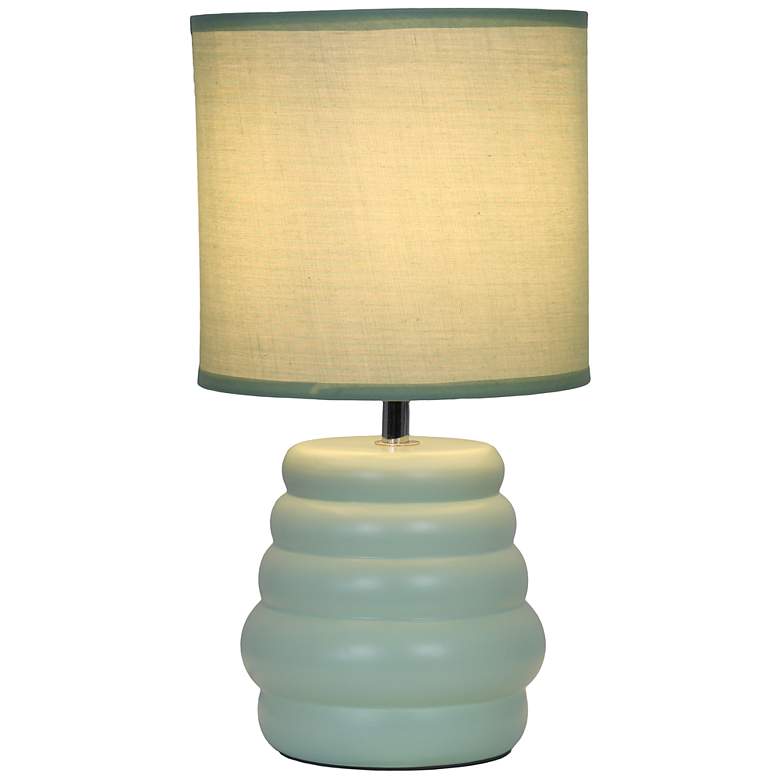 Image 4 Simple Designs 12.68" Chic Glow Stacked Ceramic Tblmp, Mono Fbc Shd, LT GRN more views