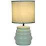 4_Simple Designs 12.68" Chic Glow Stacked Ceramic Tblmp, Mono Fbc Shd, LT GRN more views