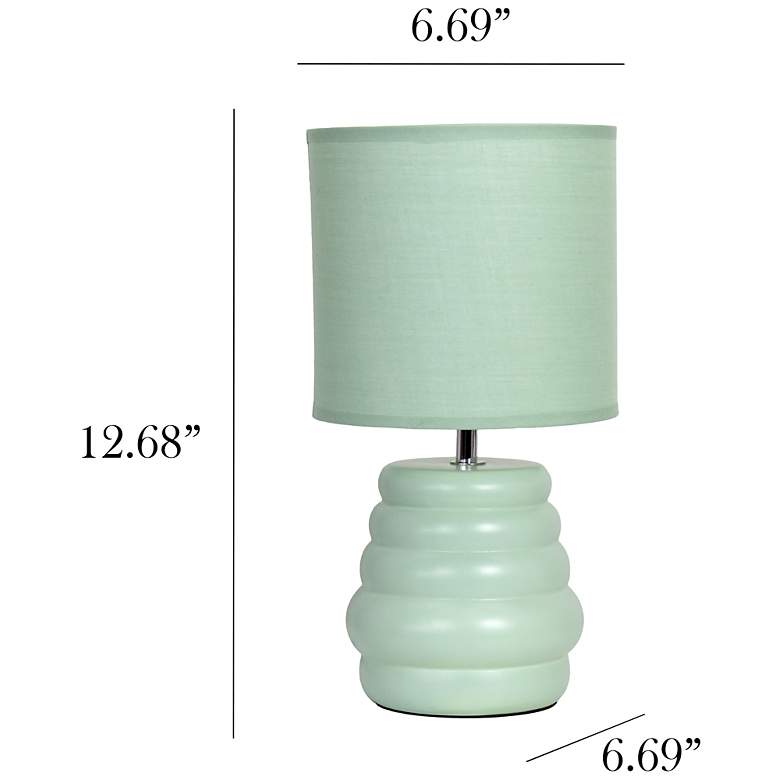 Image 5 Simple Designs 12.68" Chic Glow Stacked Ceramic Tblmp, Mono Fbc Shd, LT GRN more views
