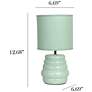 5_Simple Designs 12.68" Chic Glow Stacked Ceramic Tblmp, Mono Fbc Shd, LT GRN more views