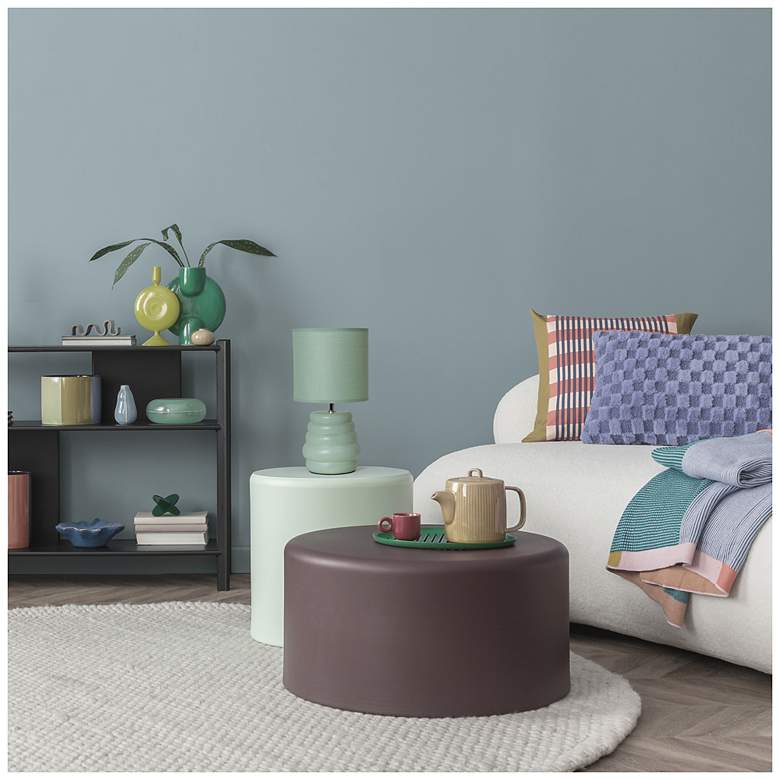 Image 6 Simple Designs 12.68" Chic Glow Stacked Ceramic Tblmp, Mono Fbc Shd, LT GRN more views