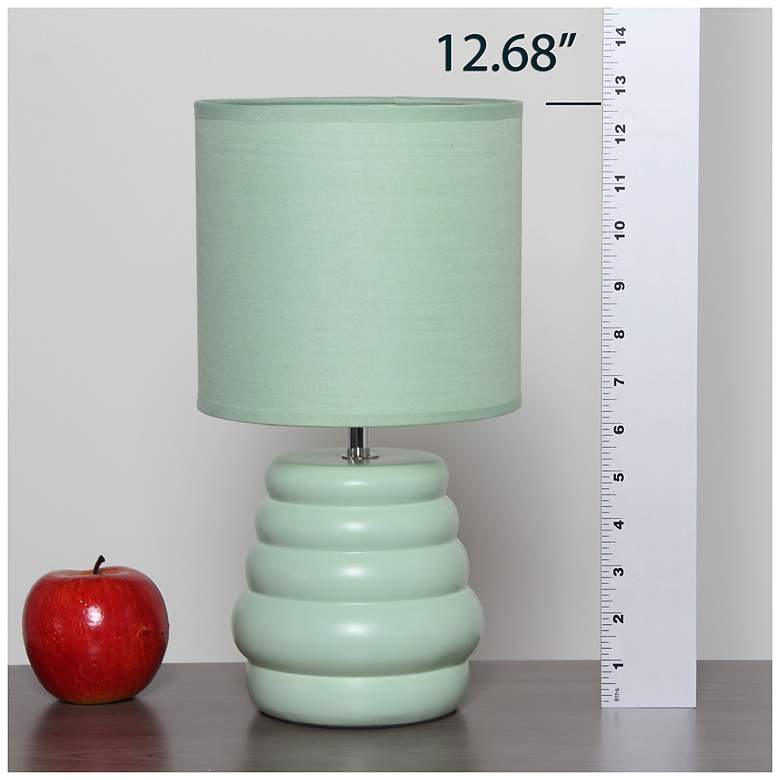 Image 7 Simple Designs 12.68" Chic Glow Stacked Ceramic Tblmp, Mono Fbc Shd, LT GRN more views