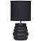 Simple Designs 12.68" Chic Glow Stacked Crmc Tb Lp, Mono Fabric Shade, Blk