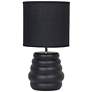 3_Simple Designs 12.68" Chic Glow Stacked Crmc Tb Lp, Mono Fabric Shade, Blk more views