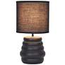 4_Simple Designs 12.68" Chic Glow Stacked Crmc Tb Lp, Mono Fabric Shade, Blk more views