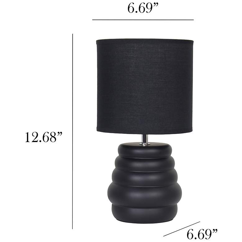 Image 5 Simple Designs 12.68" Chic Glow Stacked Crmc Tb Lp, Mono Fabric Shade, Blk more views