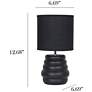 5_Simple Designs 12.68" Chic Glow Stacked Crmc Tb Lp, Mono Fabric Shade, Blk more views