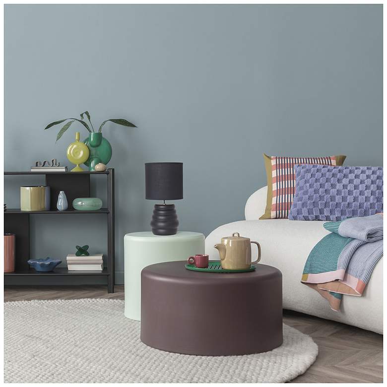 Image 6 Simple Designs 12.68" Chic Glow Stacked Crmc Tb Lp, Mono Fabric Shade, Blk more views
