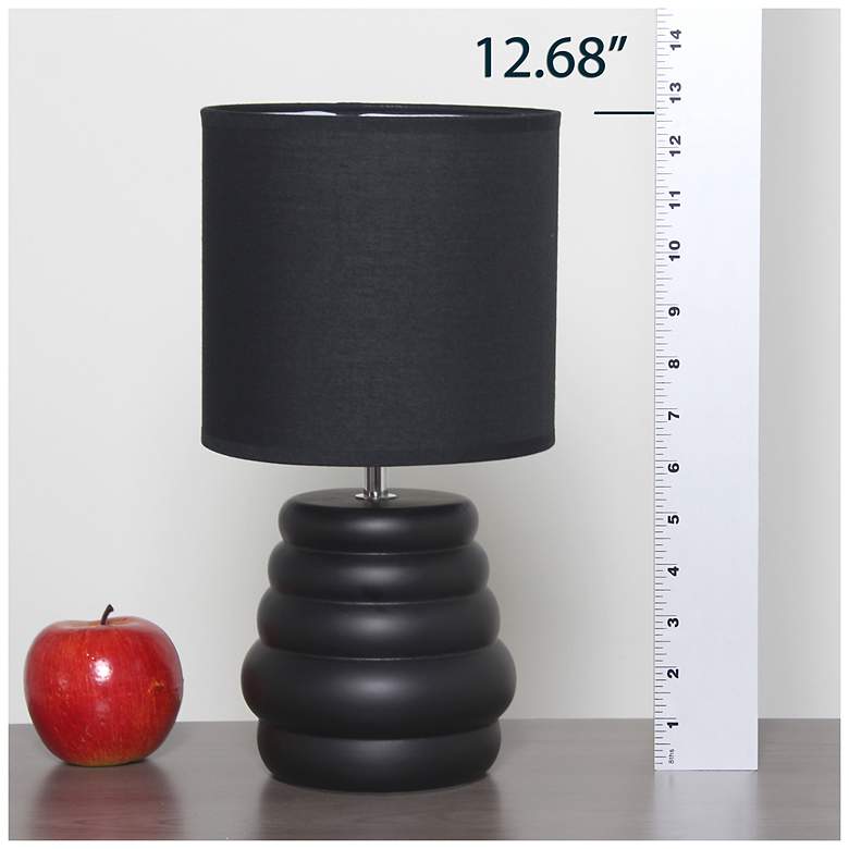 Image 7 Simple Designs 12.68" Chic Glow Stacked Crmc Tb Lp, Mono Fabric Shade, Blk more views