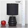 7_Simple Designs 12.68" Chic Glow Stacked Crmc Tb Lp, Mono Fabric Shade, Blk more views